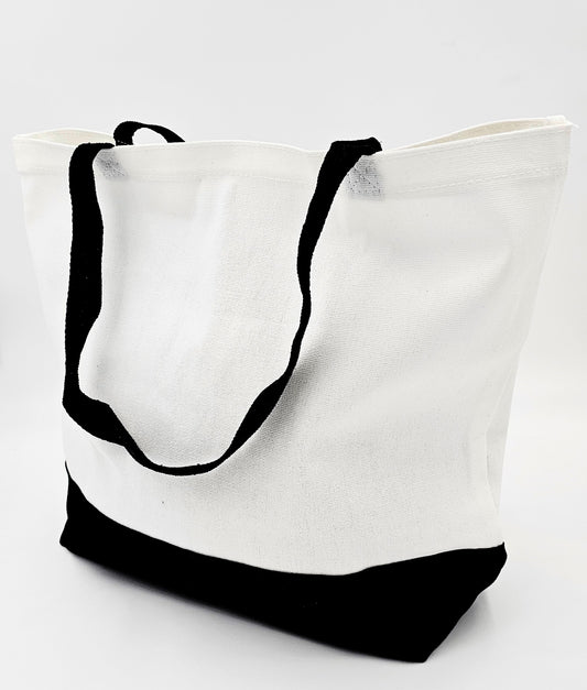 White & Black Tote Bag